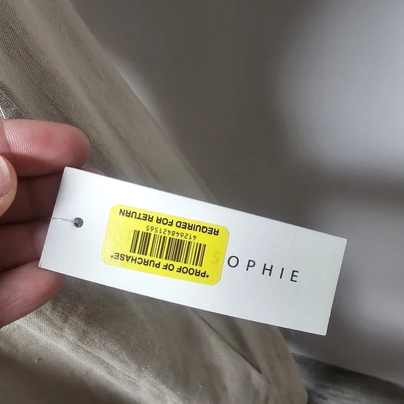 Tash & Sophie Linen Blend Lagenlook Dress Buttons Pockets Cap Sleeves Neutral - Picture 5 of 12